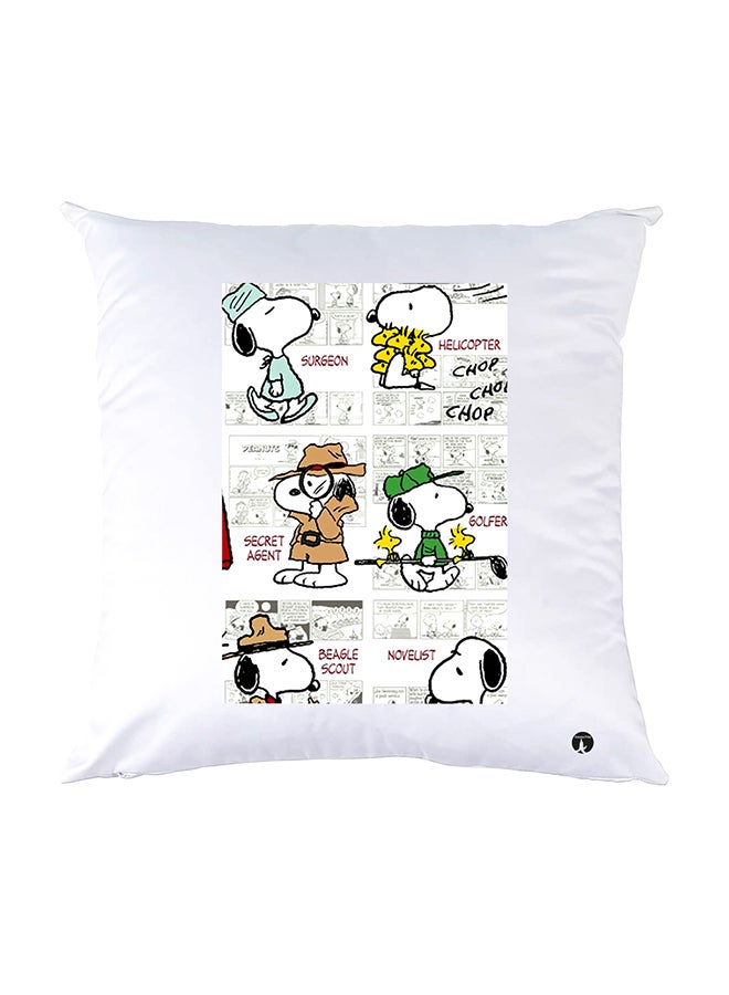 BP Printed Pillow White 30x30cm