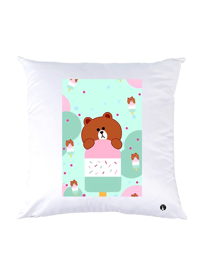 بي بي وسادة نوم مزينة بطبعات أبيض 30x30سم