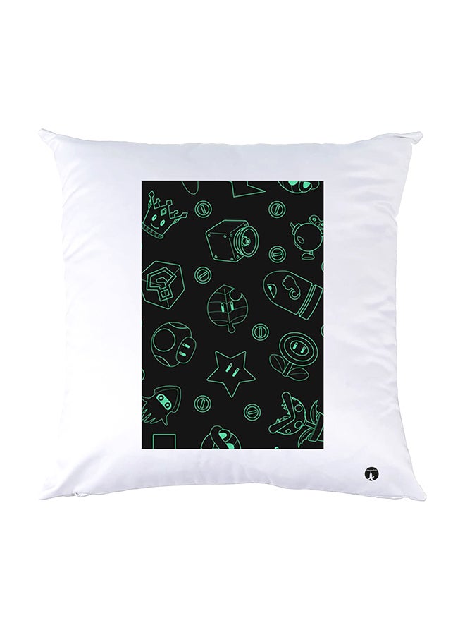 بي بي وسادة نوم مزينة بطبعات أبيض 30x30سم