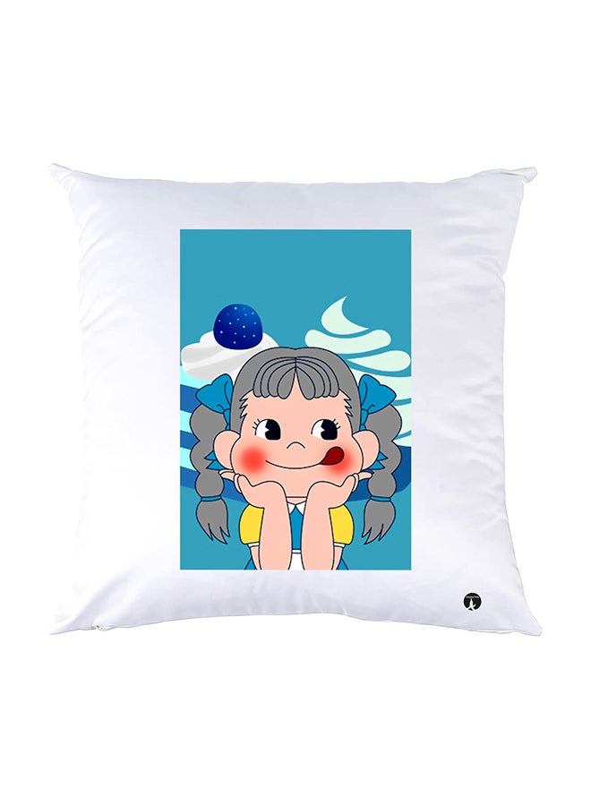 بي بي وسادة نوم مزينة بطبعات أبيض 30x30سم