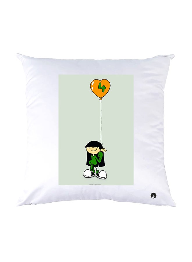 BP Printed Pillow White 30x30cm