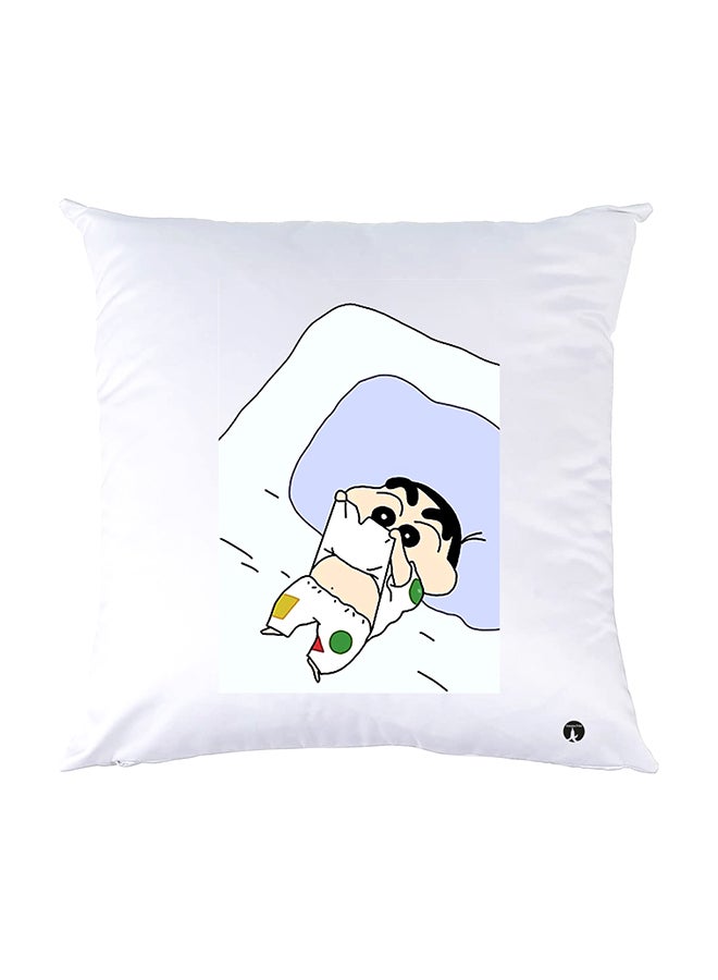 بي بي وسادة نوم مزينة بطبعات أبيض 30x30سم