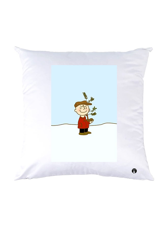 بي بي وسادة نوم مزينة بطبعات أبيض 30x30سم