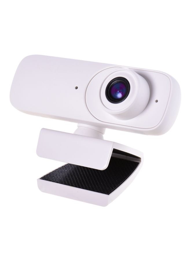 HD USB Webcam With Microphone Support And Touch-Switch Auto Focus White