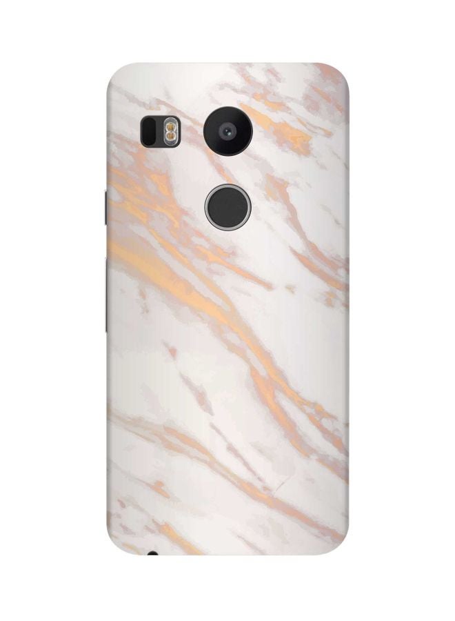 Stylizedd Snap Classic Series Marble Printed Case Cover For Google Nexus 5X Gold/White/Grey - Image 1