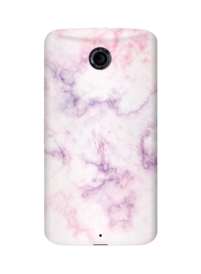 ستايلايزد غطاء حماية من سلسلة سناب كلاسيك بطبعة رخامية بتصميم غزل البنات لهاتف جوجل نيكزس 6 الأرجواني/أبيض/الوردي - Image 1