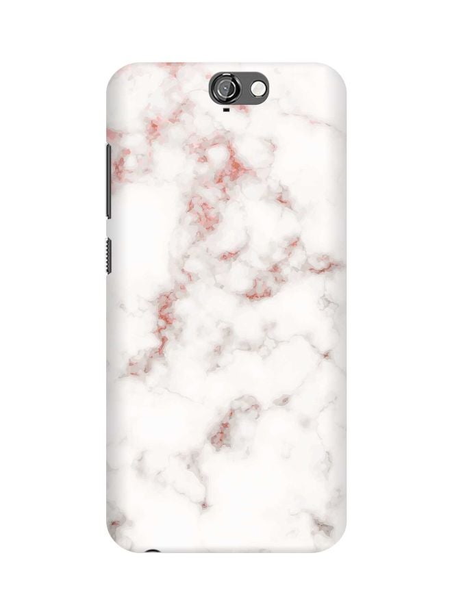 ستايلايزد غطاء حماية من سلسلة سناب كلاسيك بطبعة رخامية لهاتف إتش تي سي وان A9 أبيض/وردي/رمادي - Image 1