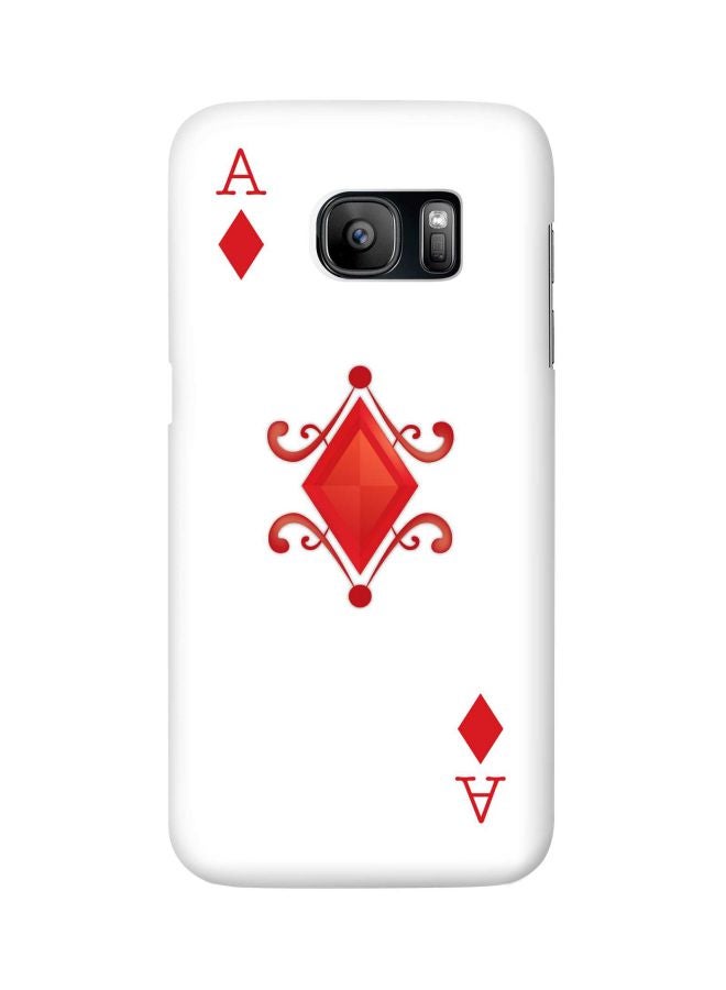 Stylizedd Snap Classic Series Ace Of Diamonds Printed Case Cover For Samsung Galaxy S7 White/Red  - Image 1
