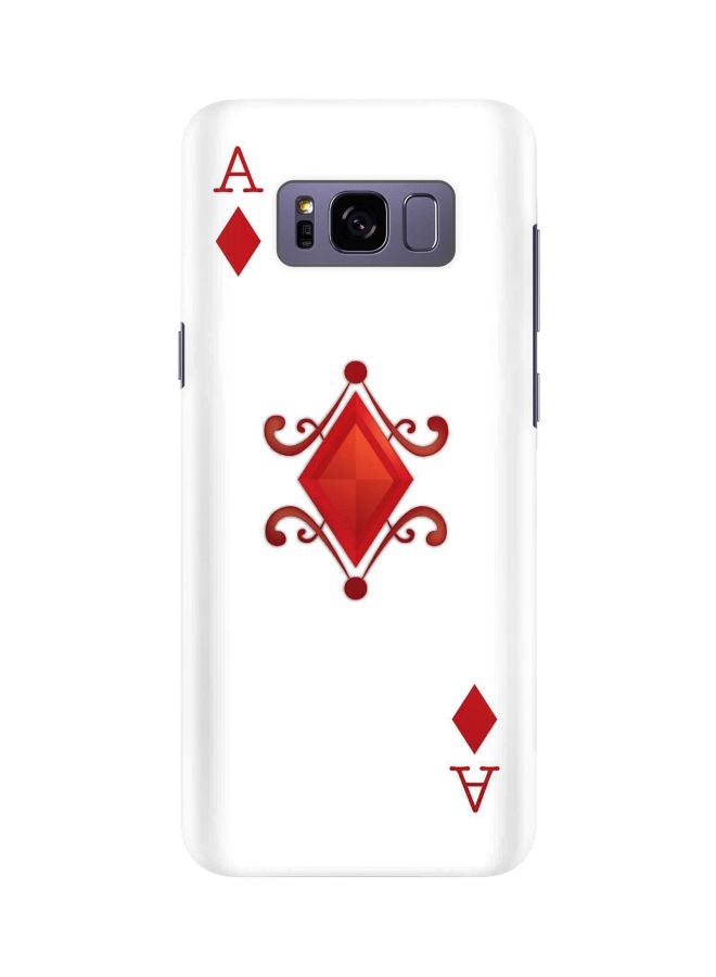 Stylizedd Ace Of Diamonds Printed Protective Case Cover For Samsung Galaxy S8 White/Red  - Image 1