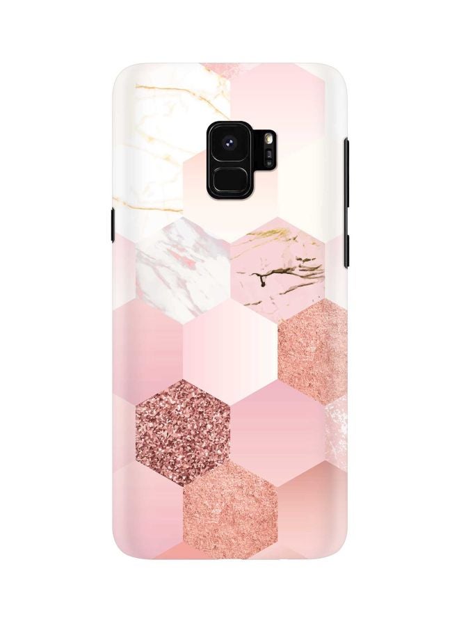 Stylizedd Snap Classic Marble Honeycomb Printed Case Cover For Samsung Galaxy S9 Pink/White/Beige - Image 1