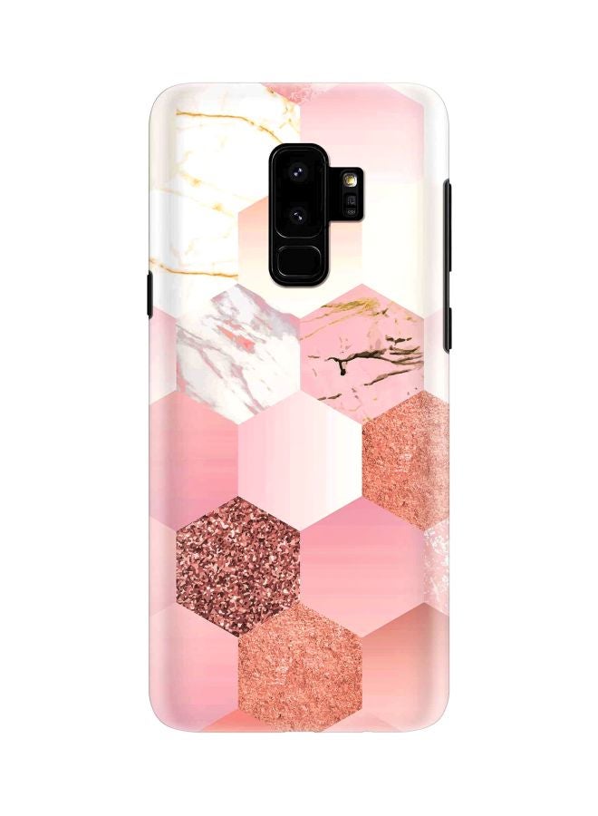 Stylizedd Snap Classic Series Marble Honeycomb Printed Protective Case Cover For Samsung Galaxy S9 Plus Pink/White  - Image 1