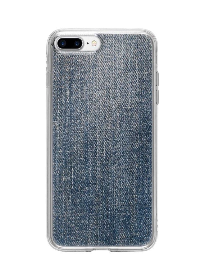 Stylizedd Classic Clear Series Dark Denim Printed Case Cover For Apple iPhone 7 Plus Blue - Image 1
