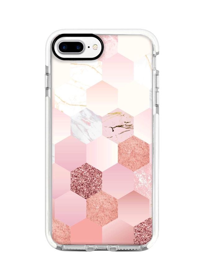Stylizedd Impact Pro Series Marble Honeycomb Printed Case Cover For Apple iPhone 7 Plus Pink/White/Grey - Image 1