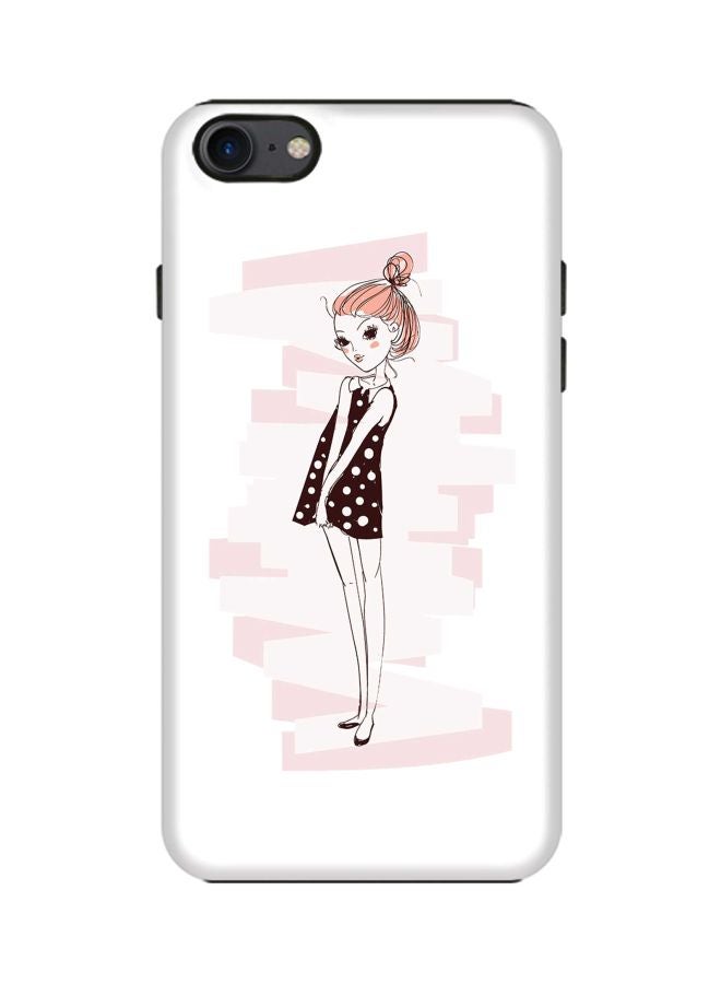 ستايلايزد غطاء حماية تاف برو مزين بطبعات لهاتف أبل آيفون 7 أبيض/أسود/بني - Image 1