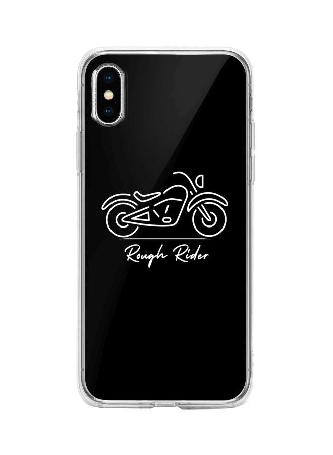 Stylizedd Classic Clear Series Rough Rider Printed Soft TPU Thin Flexible Protective Case Cover For Apple iPhone XS / X Black/White - Image 1