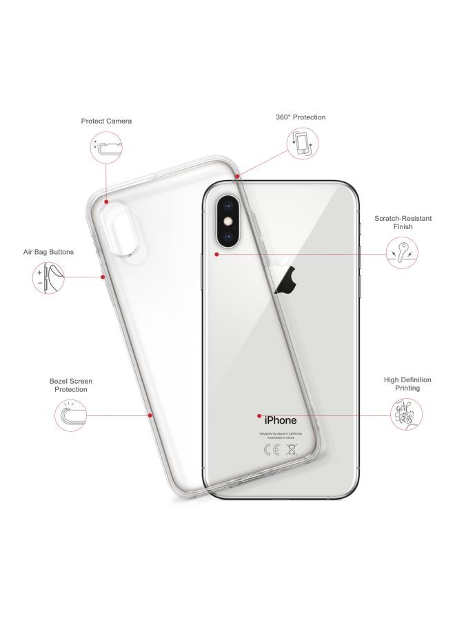Classic Clear Series Exclusive Printed Case Cover For Apple iPhone Xs Max Black/White