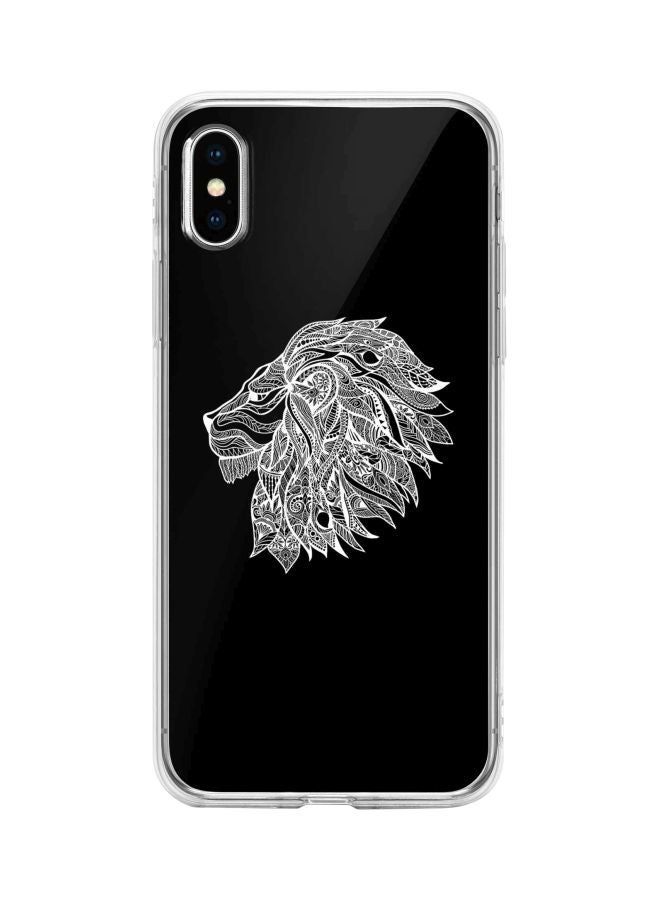 ستايلايزد غطاء حماية واقٍ كلاسيكي بطبعة تجريدية لأسد لهاتف أبل آيفون XS/X أسود/ أبيض - Image 1