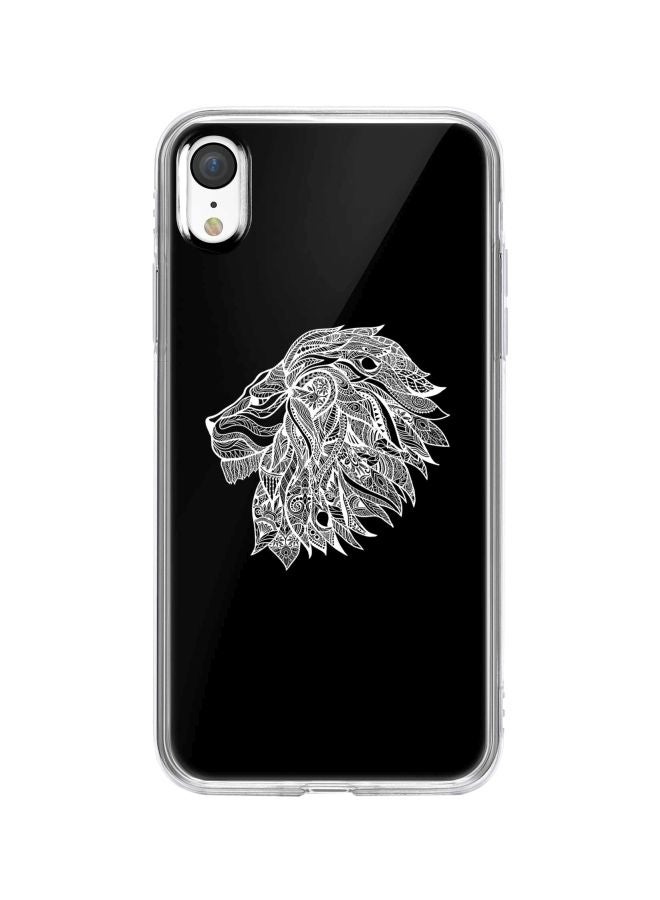 Stylizedd Classic Clear Series Lion Abstract Full Print Printed Case Cover For Apple iPhone XR Black/White - Image 1