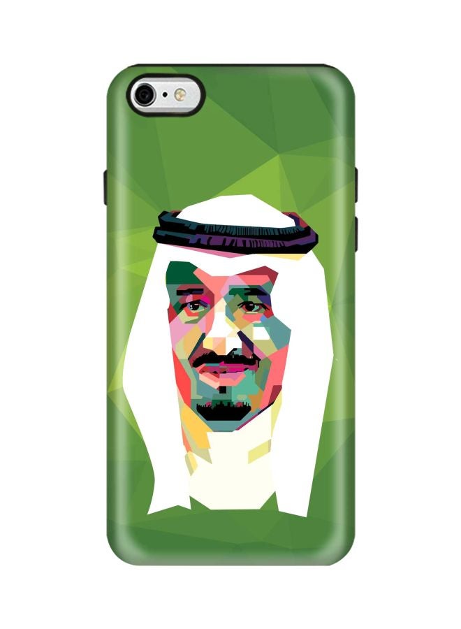 ستايلايزد غطاء حماية من سلسلة تاف برو بطبعة صورة الملك سلمان لهواتف أبل آيفون 6s بلس/6 بلس أخضر / أبيض / أسود - Image 1