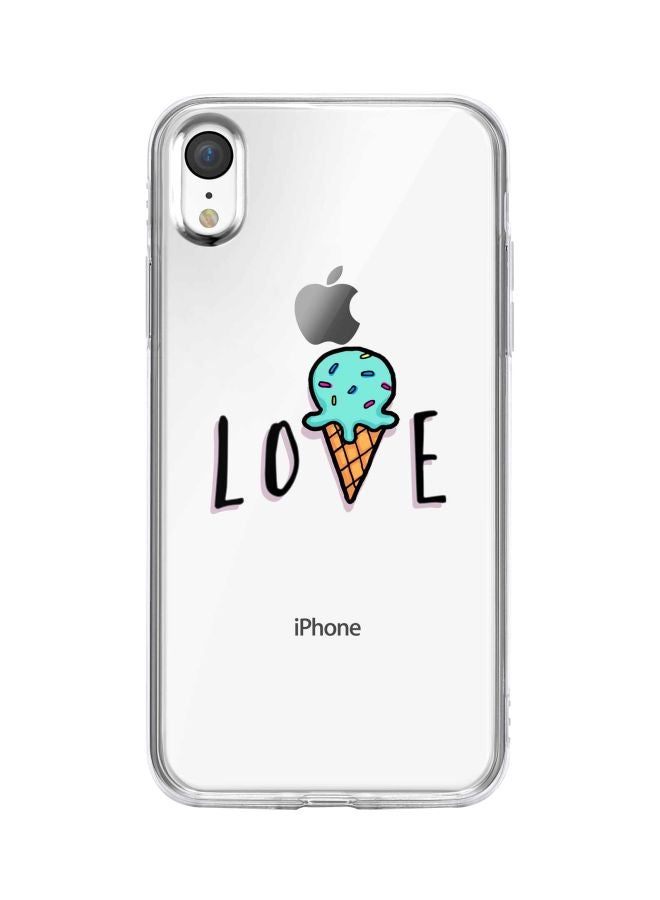 Stylizedd Classic Clear Series Dual Layer Love Ice Cream Cone Printed Case Cover For Apple iPhone XR Clear/Blue/Brown - Image 1