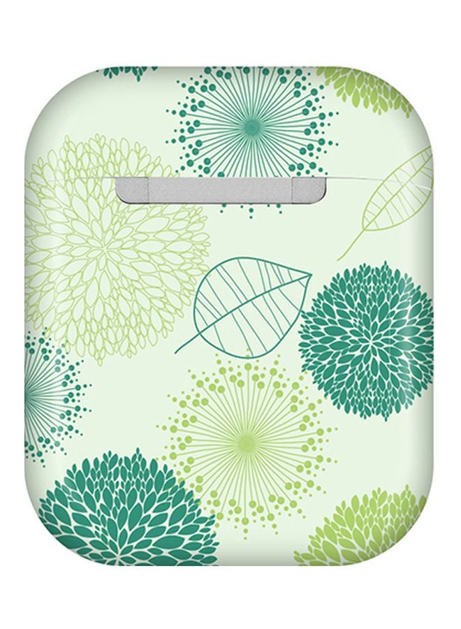 Stylizedd Printed Protective Cover For Apple AirPods 2/1 Green/White - Image 3
