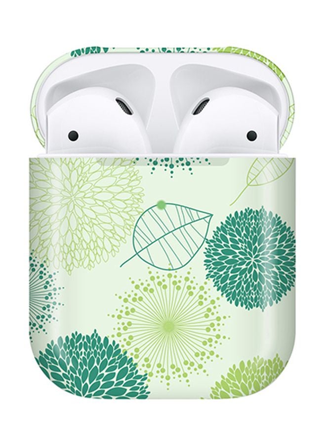 Stylizedd Printed Protective Cover For Apple AirPods 2/1 Green/White - Image 2