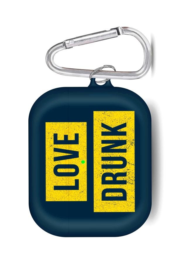 Stylizedd - Love Drunk Printed Case For Apple AirPods Pro 2019 Blue/Yellow - Image 1