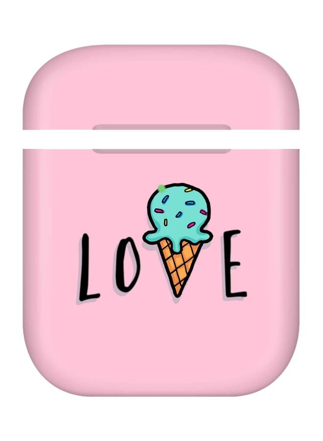 Stylizedd Love Ice Cream Cone Printed Case For Apple AirPods Pink/Blue/Black  - Image 1