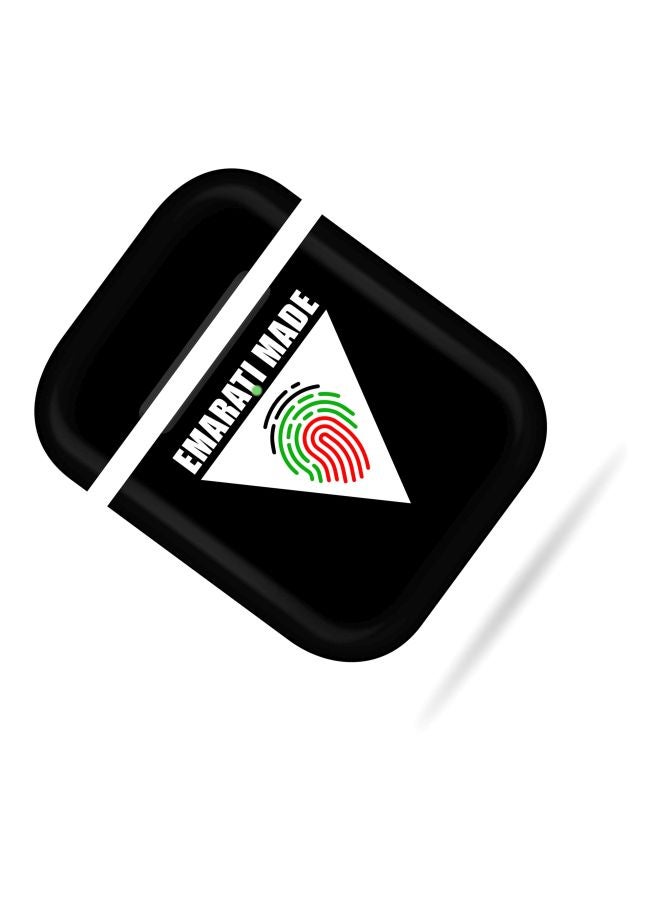 ستايلايزد غطاء حماية واقٍ بطبعة عبارة "Emarati Made" ومثلث لسماعات أبل آيربودز 1/2 أسود / أبيض / أحمر - Image 2