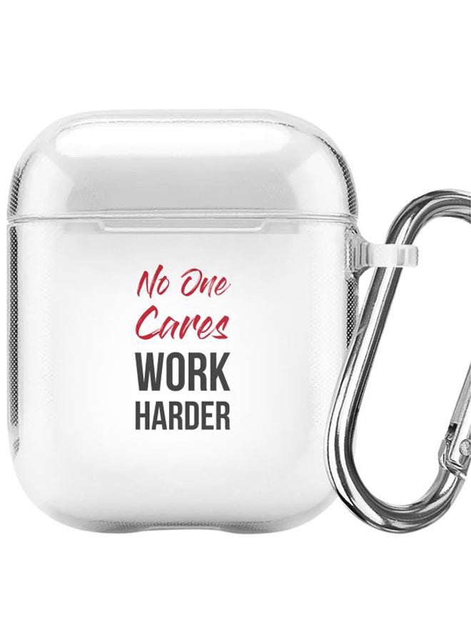 ستايلايزد غطاء حماية بطبعة عبارة "Just don't quit" لسماعات أبل آيربودز 2/1 أبيض/أحمر/أسود - Image 1