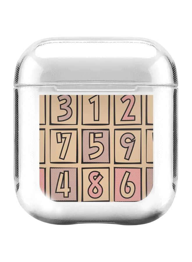 ستايلايزد غطاء حماية من سلسلة كلاسيك مطبوع عليه تصميم للعبة سودوكو لسماعات أبل آيربودز 1/ 2 أبيض/ بيج/ أسود - Image 1