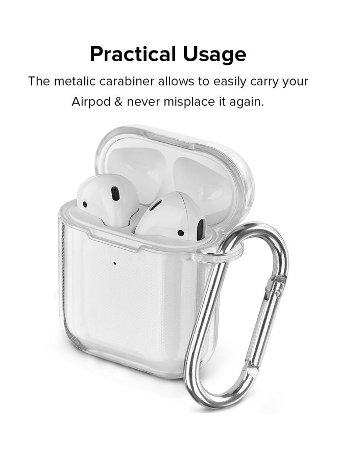 ستايلايزد "حافظة مطبوع عليها عبارة "Never Give Up" من سلسلة كلاسيك كلير لسماعات أبل آيربودز 1/2" أبيض/أحمر - Image 3