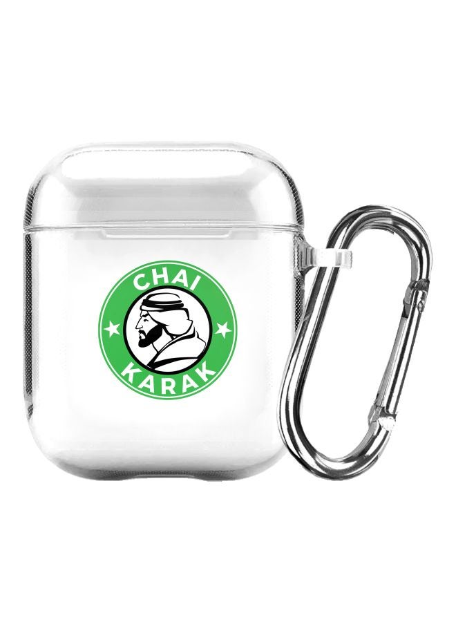 ستايلايزد حافظة حماية من سلسلة كلاسيك بطبعة "Chai Karak" لسماعة أبل آيربودز 2/1 أبيض/ أخضر/ أسود - Image 1