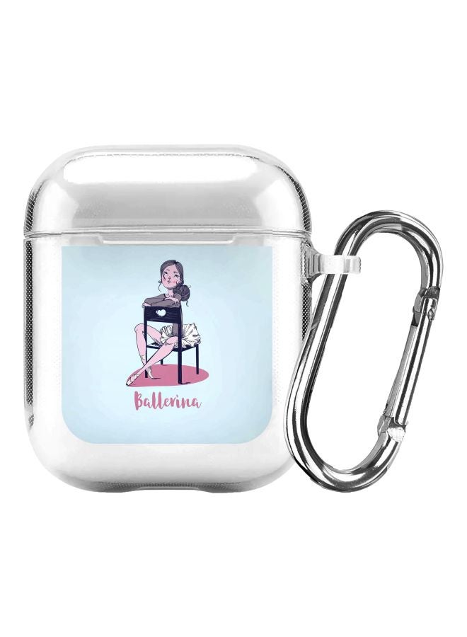 Stylizedd Classic Clear Series Ballerina Printed Protective Case For Apple AirPods 1/2 White/Blue/Pink  - Image 1