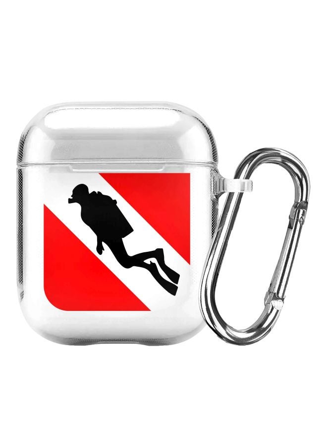 Stylizedd Classic Series Diver Flag Printed Case For Apple AirPods 2/1 White/Black/Red - Image 1