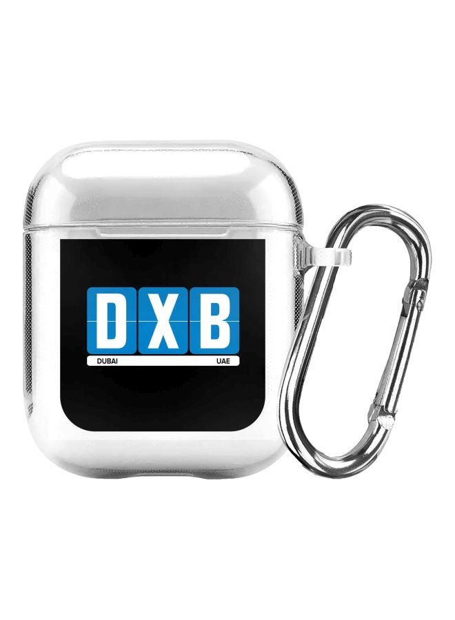 Stylizedd Classic Clear DXB Dubai Printed Case For Apple AirPods 1/2 White/Black/Blue - Image 1