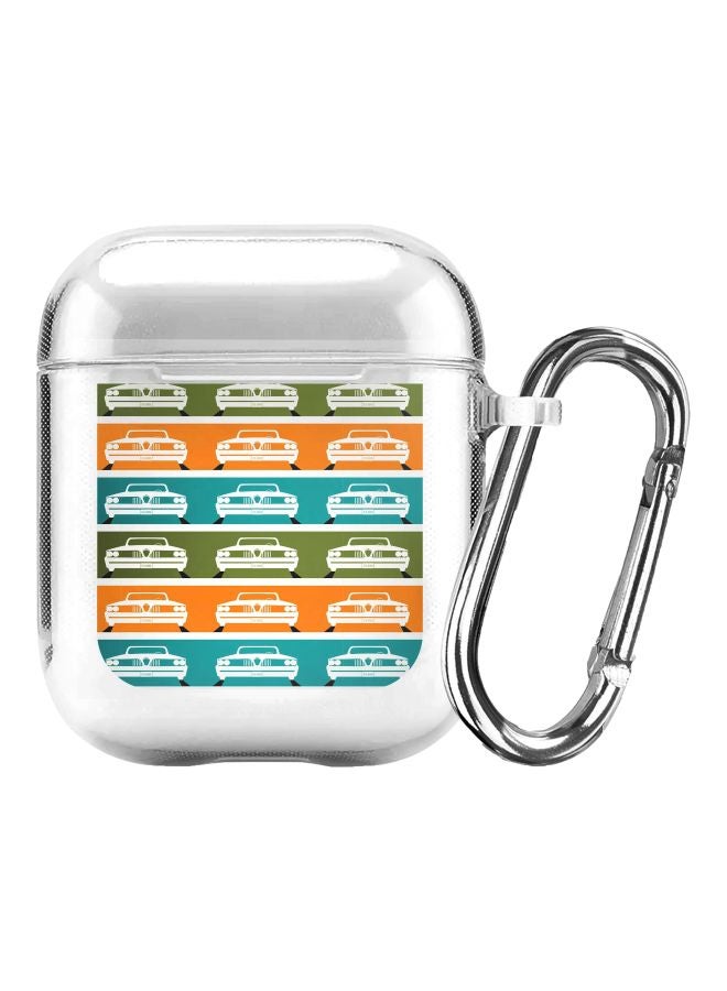 Stylizedd Classic Series Retro Muscle Car Printed Case For Apple AirPods 1/2 White/Green/Blue - Image 1