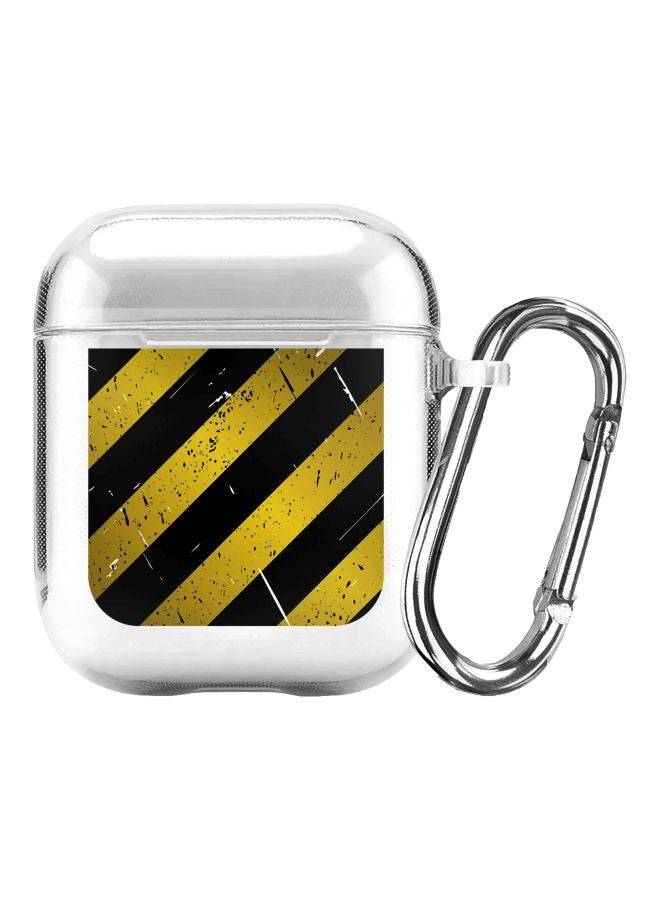 ستايلايزد حافظة حماية من سلسلة كلاسيك مطبوع بتصميم قيد الإنشاء لسماعات أبل آيربودز 1/2 أبيض/أصفر/أسود - Image 1