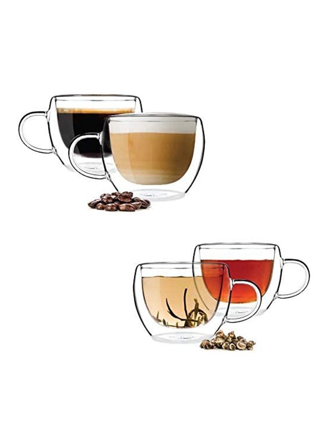 Lushh 4-Piece Heat Resistant Transparent Thermal Mug Clear 150ml - Image 4