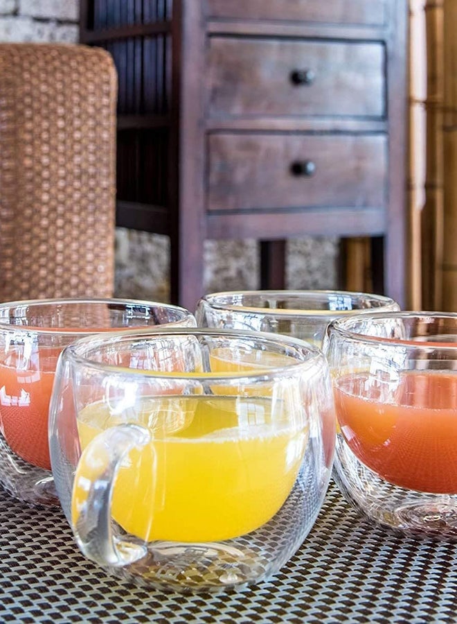 Lushh 4-Piece Heat Resistant Transparent Thermal Mug Clear 150ml - Image 3