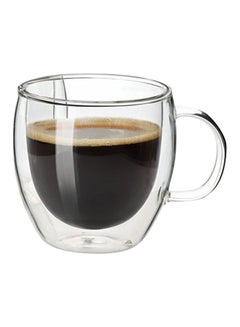 Lushh Set of 2  Cofee Mugs With Handle Clear 250ml  - Image 1