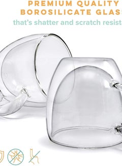 Lushh Set of 2  Cofee Mugs With Handle Clear 250ml  - Image 2