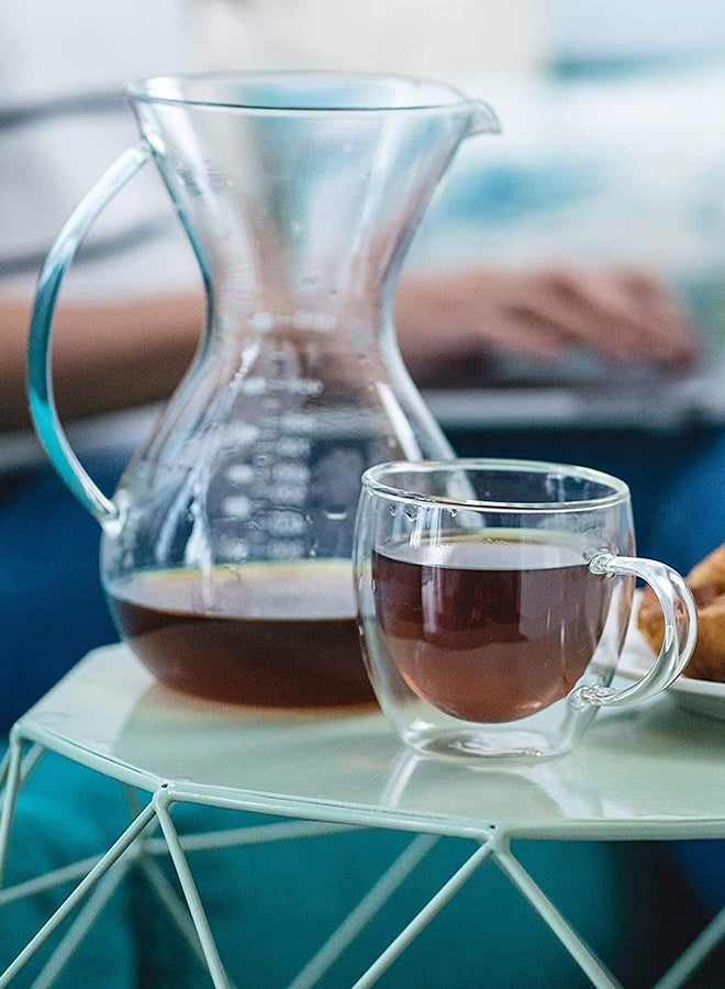 Lushh Set of 2  Cofee Mugs With Handle Clear 250ml - Image 3