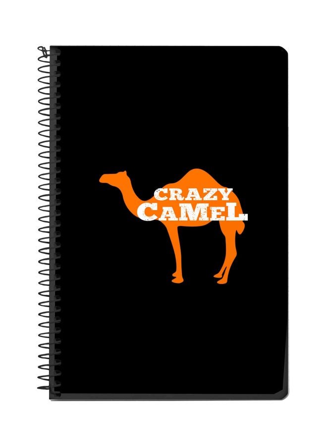 Stylizedd Crazy Camel Printed A5 Spiral Notebook Black/Orange/White 