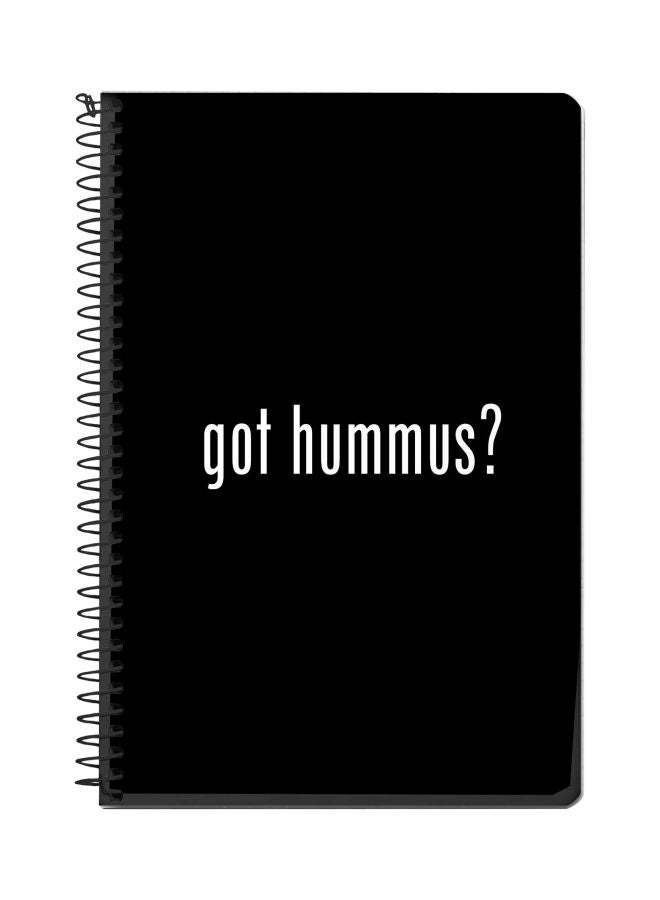 Stylizedd Got Hummus Printed A5 Spiral Notebook Black/White