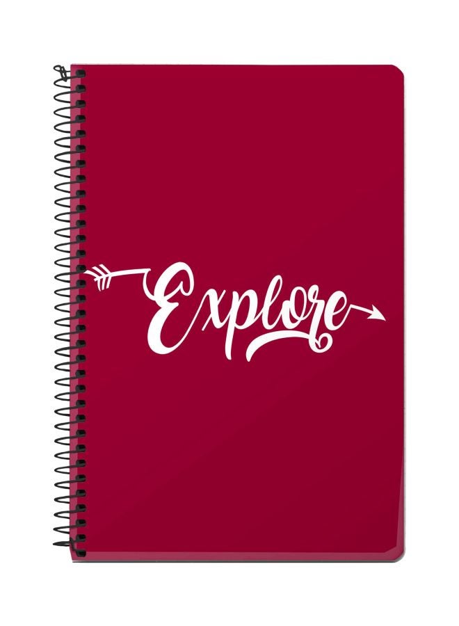 Stylizedd Explore Printed A5 Spiral Notebook Purple/White