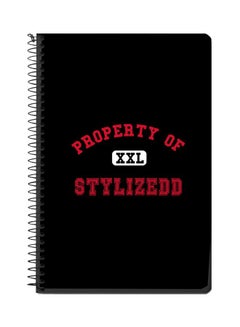Property Of XXL Printed A5 Spiral Notebook Black/Red/White