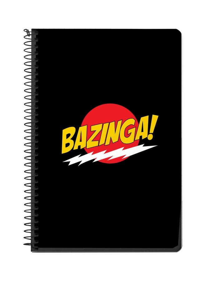 Stylizedd Bazinga Printed A5 Spiral Notebook Black/Yellow/Red