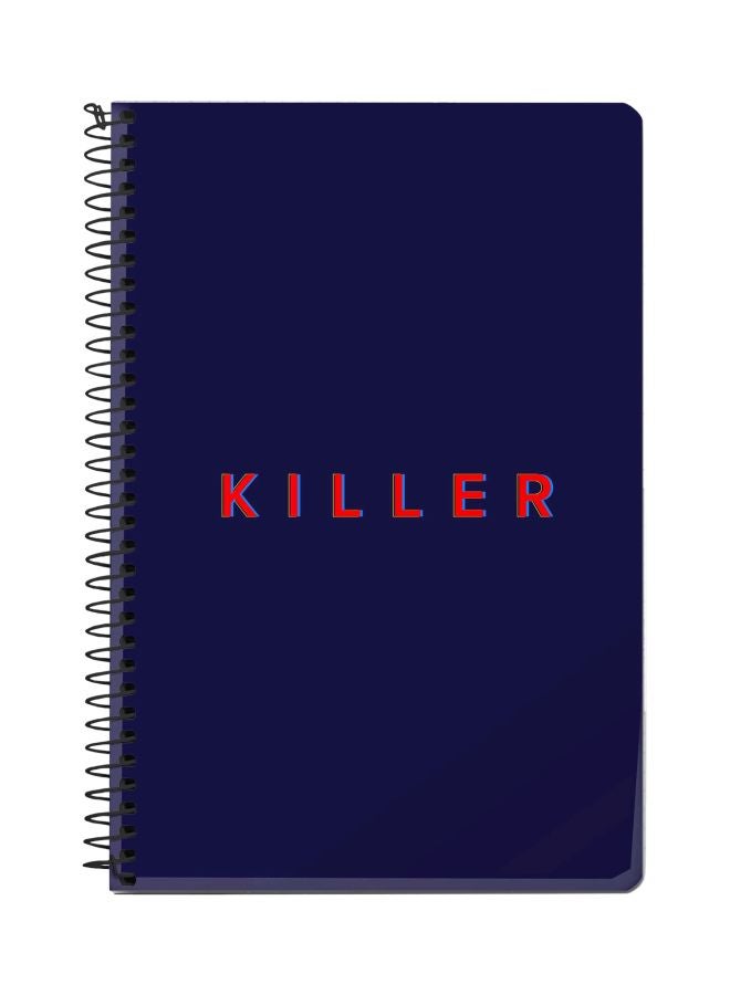 Stylizedd Killer Printed A5 Spiral Notebook Blue/Red 