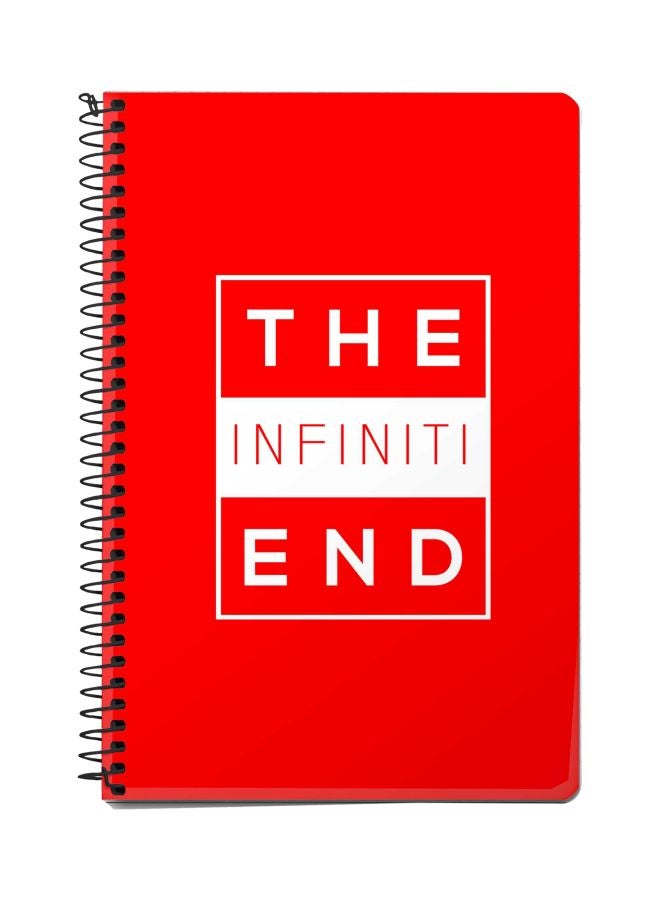 Stylizedd The Infinite End Printed A5 Spiral Bound Notebook Red/White